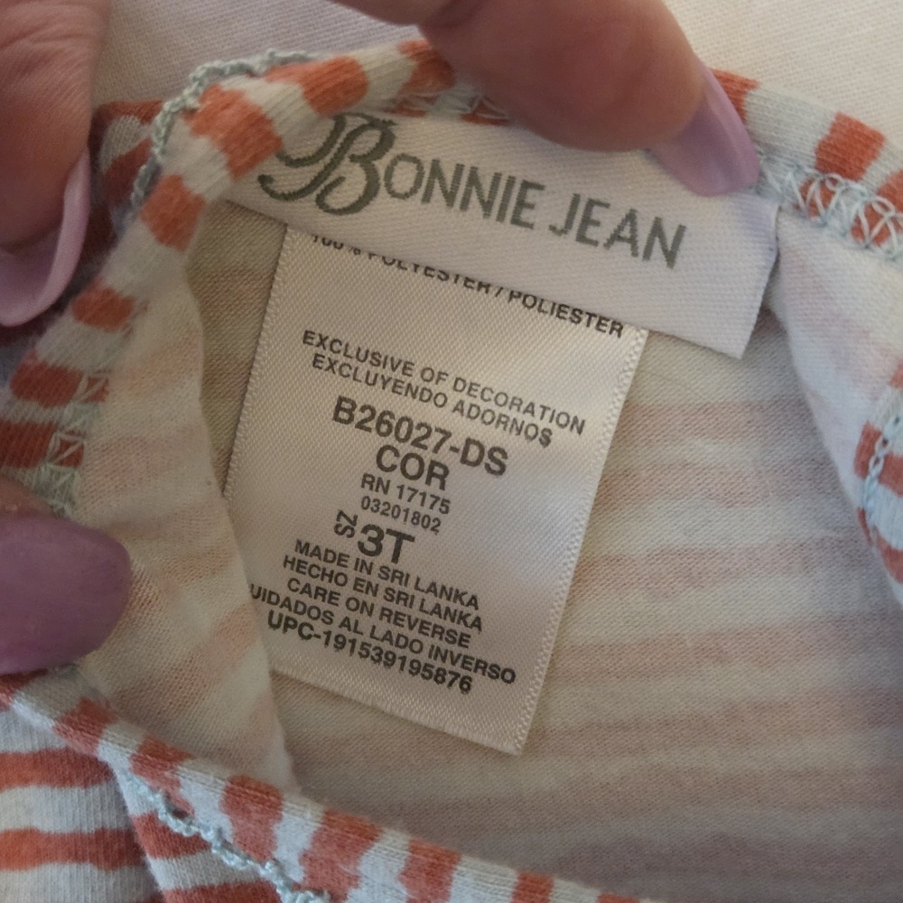 Bonnie Jean Toddler Girls Floral Red Peach Blue Dress‎ 3T - Picture 7 of 8